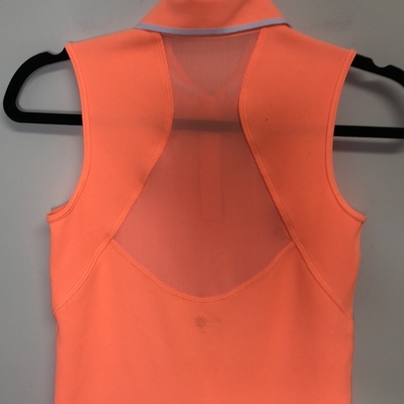 Athleta Match Point Polo‎ Tank Neon Orange XXS - Picture 5 of 8